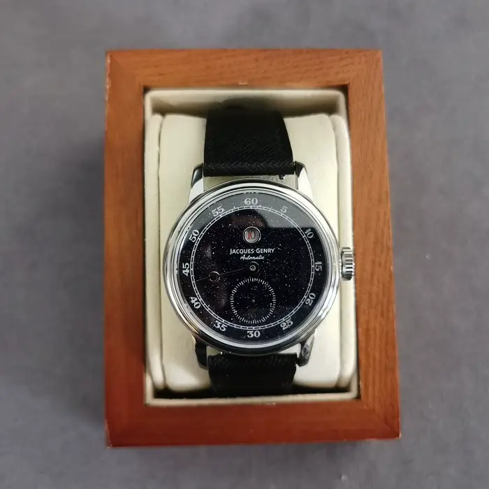 Montre automatique Jacques Genry homme édition limitée cuir acier inoxydable résistante à l'eau pour diverses occasions spéciales