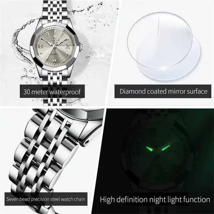 OLEVS 9998 femmes montre de luxe Original Quartz marque de mode étanche lumineux montre-bracelet calendrier fenêtre