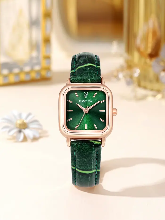 Montre simple pour femme avec petit mouvement à quartz carré ; petite