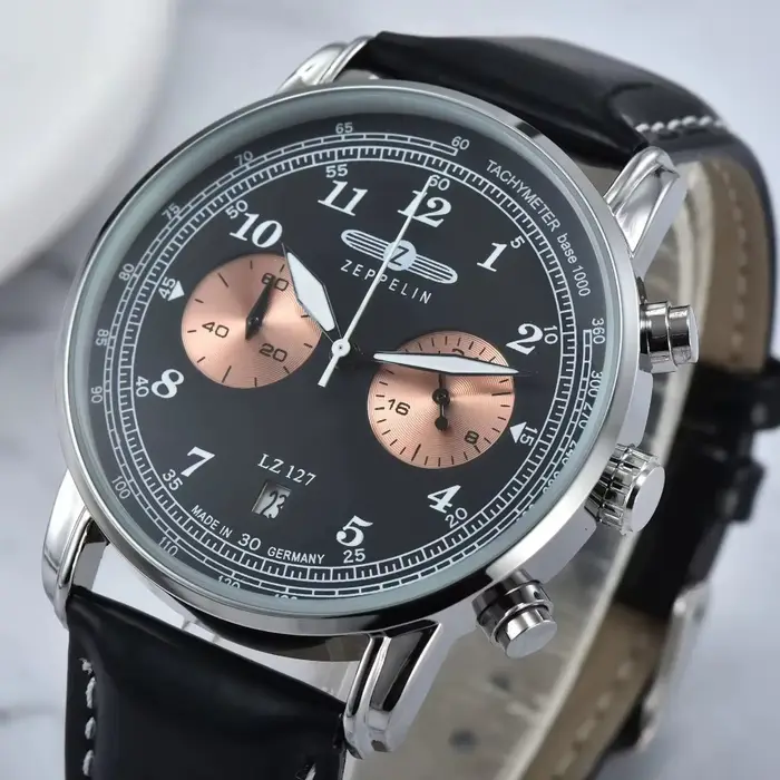 Montre Zeppelin Hindenburg Style Affaires Mouvement Quartz Calendrier Complet Pour Hommes Occasions Professionnelles Élégantes