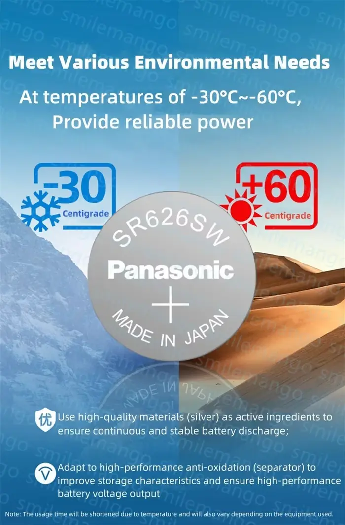 Panasonic-Batterie de montre à quartz