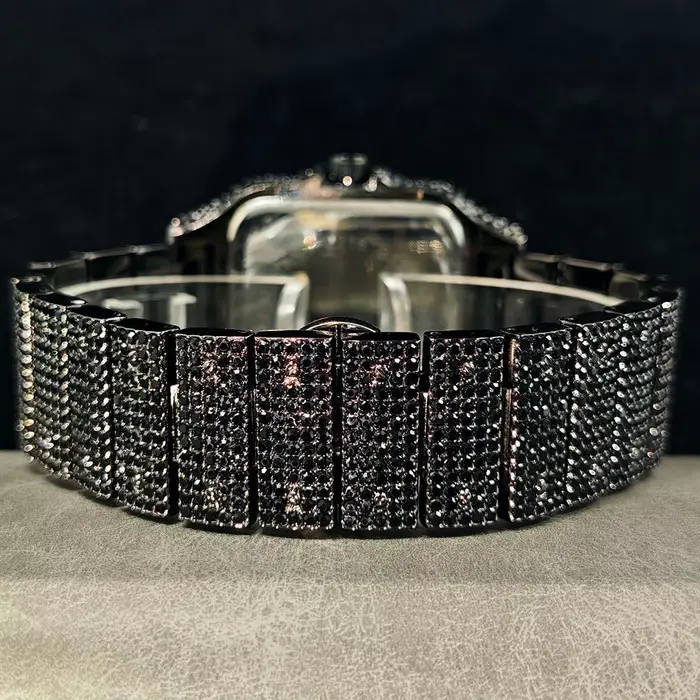 Montre Cool Noir UNIGUET Luxe Acier Inoxydable Quartz Hommes Occasions Spéciales Style Hip Hop Casual