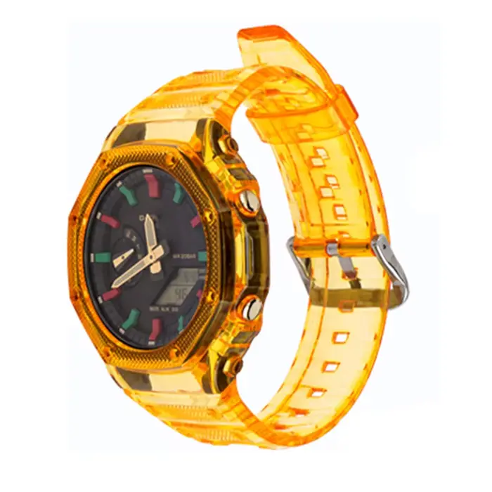 Nouveau Bracelet de Montre pour Casio G-shock GA-2100 Refit Remplacement Résine Transparente Poignet