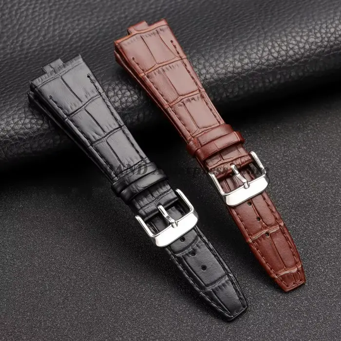 Bracelet de montre en cuir de vachette convexe pour Vacheron Constantin Overseas unisexe élégant pour homme et femme occasions spéciales et tous les jours