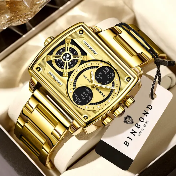 Montres à quartz précises multifonctions BINBOND pour hommes