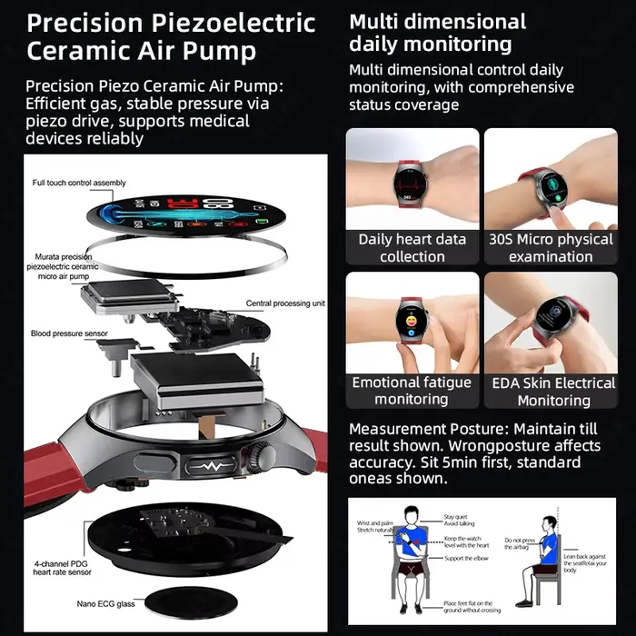 Montre connectée LIGE avec suivi de la santé, moniteur de fréquence cardiaque, ECG, tracker de fitness et sommeil, pour femmes et hommes, occasion sportive ou quotidienne