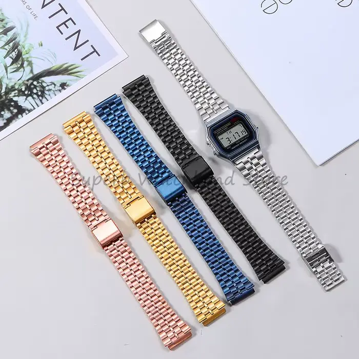 Bracelet de montre en acier inoxydable robuste pour hommes avec boucle repliable multiple couleurs élégantes pour tous les styles occassions formelles et informelles