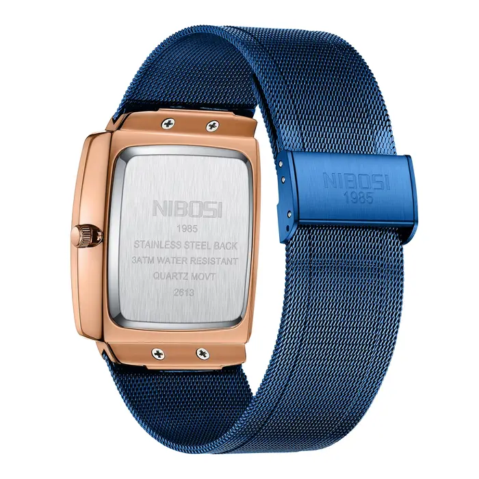 Montre-bracelet à quartz carrée étanche pour homme