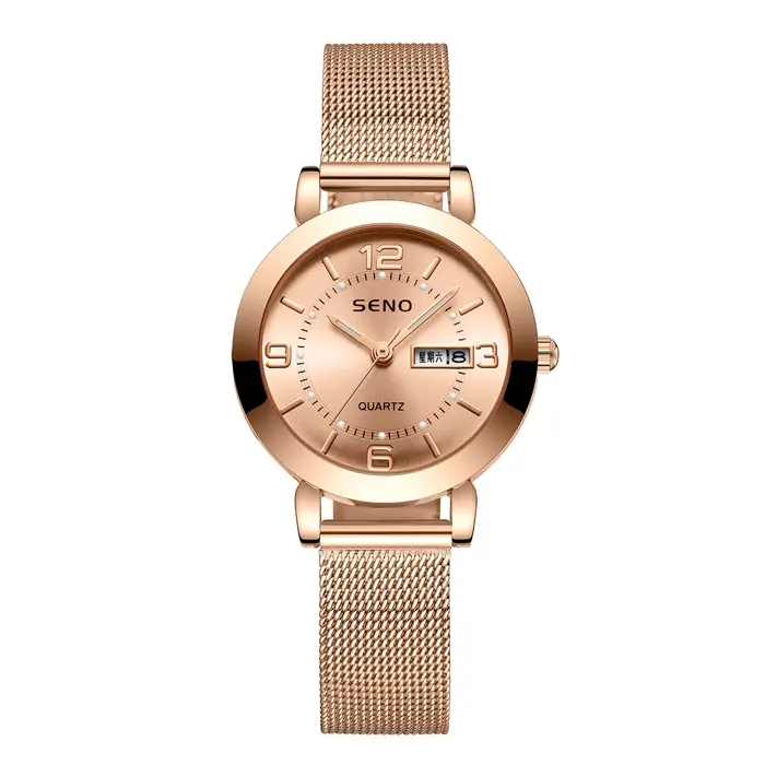 UTHAI H55 montre à Quartz pour femmes mode grand chiffre horloge lumière luxe bracelet en acier inoxydable étanche calendrier lumineux cadeau