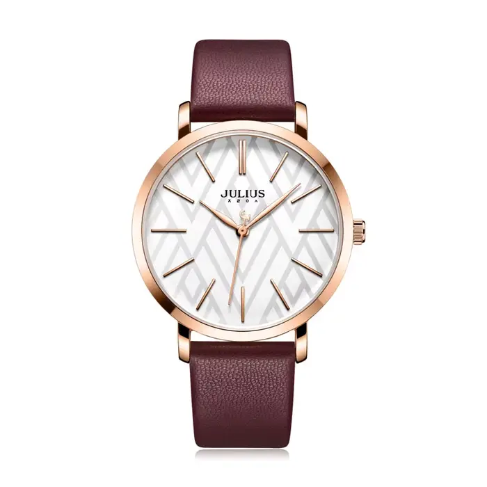 Montre en cuir PU pour femmes, grand Julius, rétro, mode, cadeau d'anniversaire, sans boîte