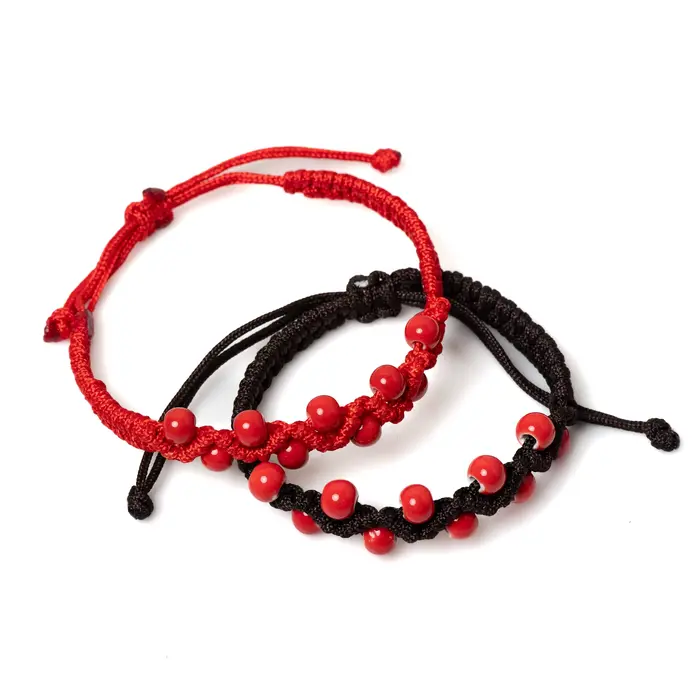 Bracelet en céramique rouge ajustable style boho pour homme et femme cadeau romantique pour couples occasions spéciales