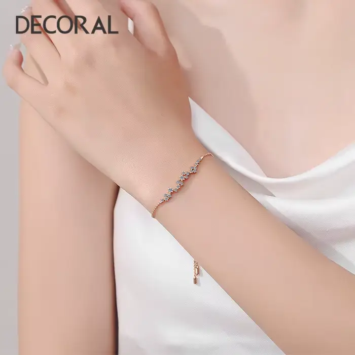 Bracelet fleur Moissanite pour femme