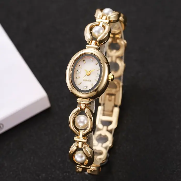 Femmes élégantes montres mode perles Bracelet dames Quartz montre-Bracelet Reloj Mujer filles horloge cadeau (sans boîte)