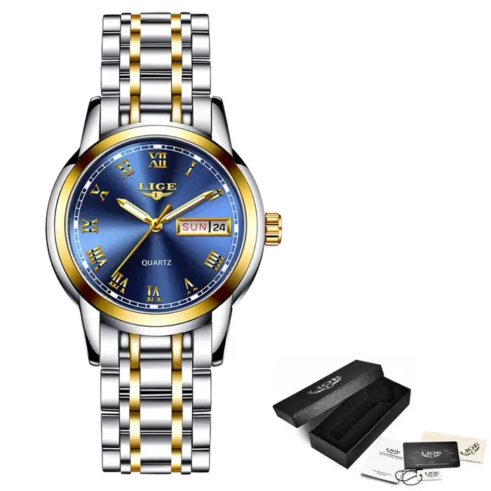 LIGE 2025 nouvelle montre en or femmes montres dames créatif en acier femmes Bracelet montres femme 