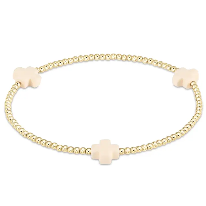 Vlen-Bracelet à breloques croisées pour femme, bijoux bohèmes extensibles, perles plaquées or 18 car