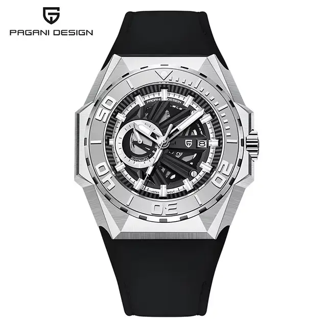 PAGANI DESIGN hommes montre-bracelet mécanique haut de gamme 100M étanche squelette montres automati