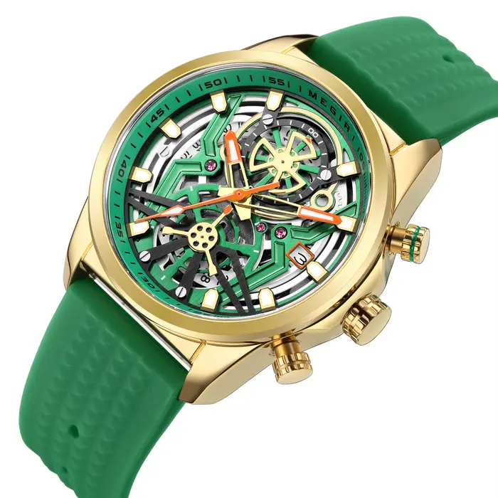Laissez un avis 2026 Montres Olive Green MEGIR's Watch Chronographe Quartz Montre-bracelet Horloge militaire avec date automatique MG 2235