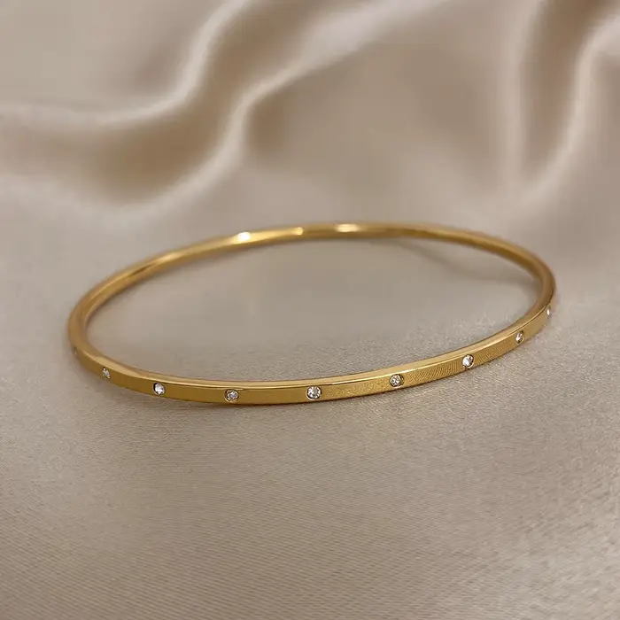 Bracelet minimaliste plaqué or pour femmes et hommes