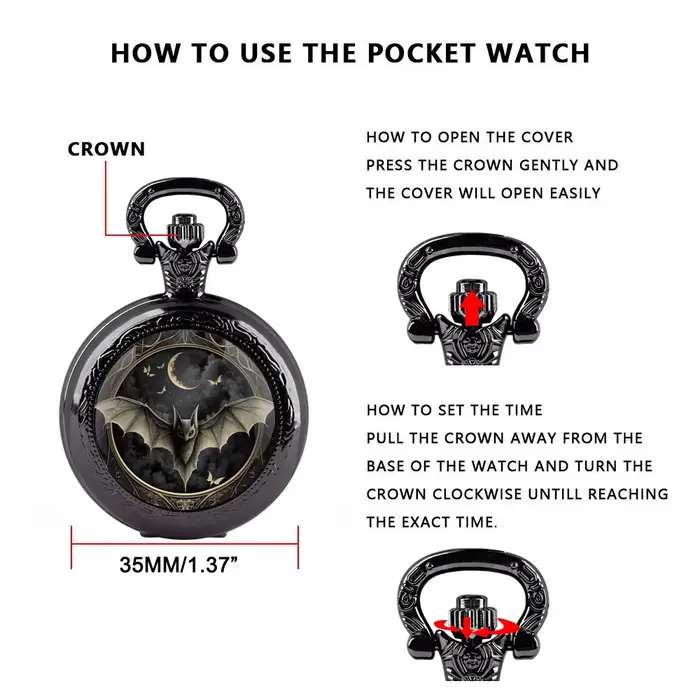 Montre de Poche à Quartz pour Homme et Femme