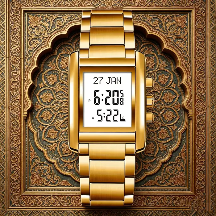 Montre Azan pour la prière musulmane avec boussole Qibla