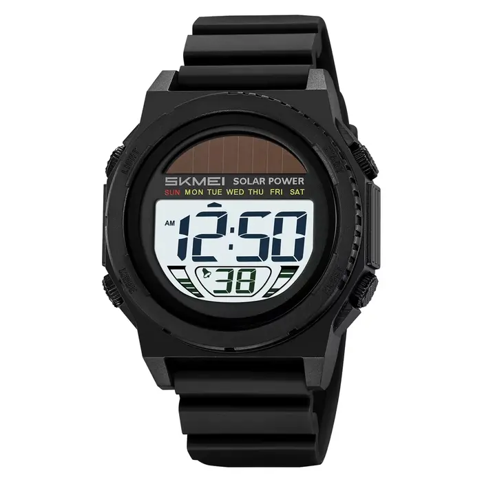 SKMEI-Montre-bracelet de sport numérique à énergie solaire pour homme, électronique, mode décontract