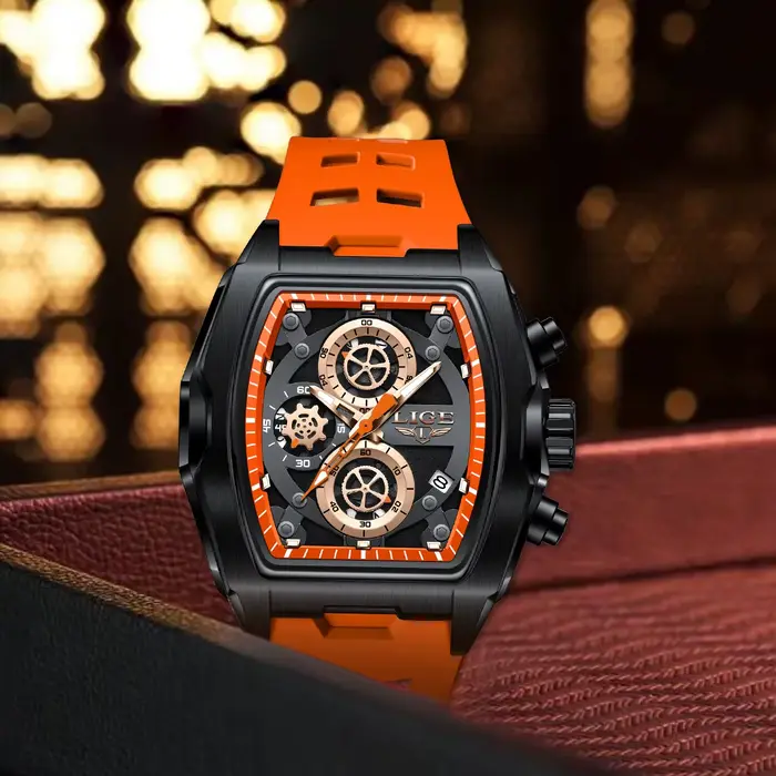Montre à Quartz LIGE Élégante pour Hommes avec Fonction Chronographe Lumineux et Résistance à l'Eau Occasions Spéciales Activités Aquatiques Style Casual Mode