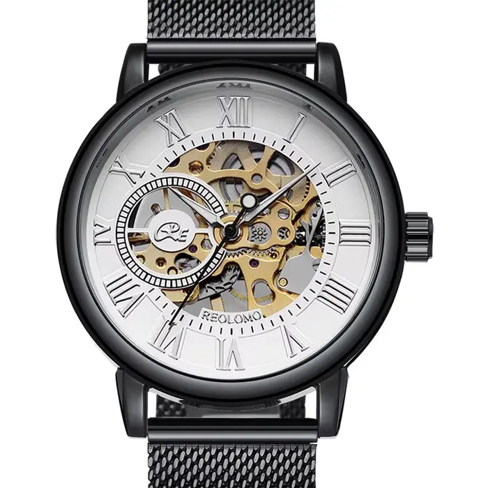 Montre mécanique homme marque de luxe squelette bracelet acier inoxydable pour homme ocassions spéciales style élégant durable