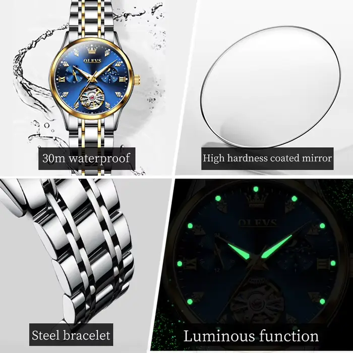 Montre-bracelet d'affaires mécanique automatique pour femme