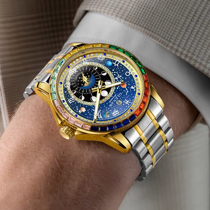 Nouvelle Montre Mécanique GLENAW 2025 Cercle Arc-en-ciel pour Hommes