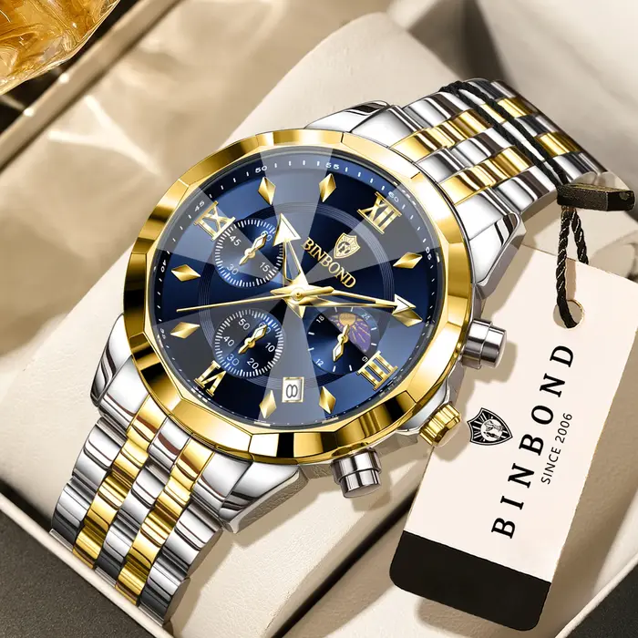 Montre chronographe BINBOND originale pour homme