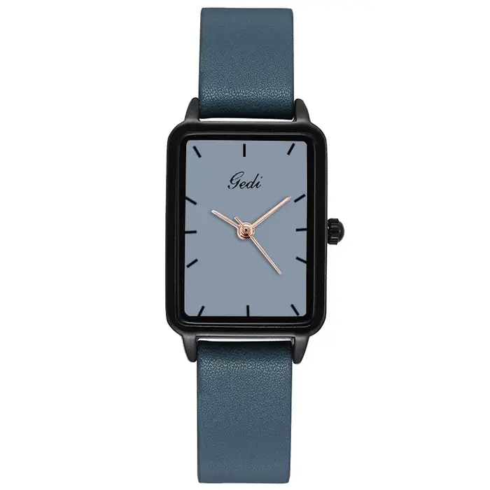 Montres GEDI pour femme, vintage, élégantes, étanches, en cuir, montres à quartz carrées pour femmes