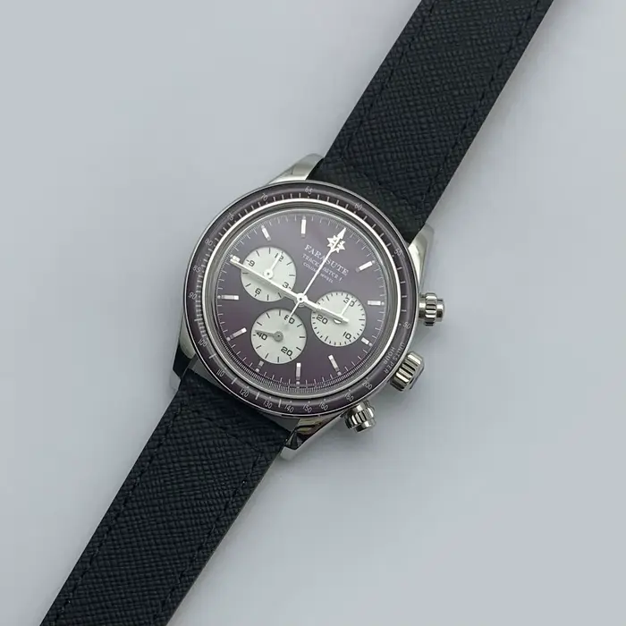 FARASUTE – montre automatique pour hommes, chronographe Panda, 39mm, montre-bracelet mécanique, miro