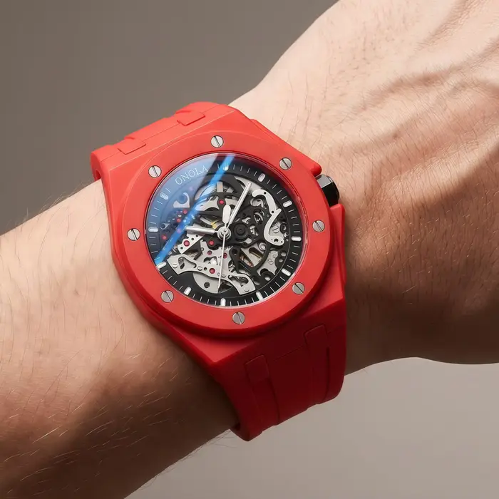 Nouvelle montre mécanique entièrement automatique à cadran ajouré pour homme