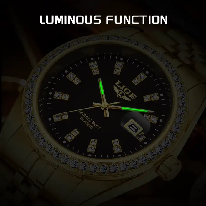 LIGE homme montre nouvelle mode Sport étanche Simple doré hommes montres Quartz horloge inoxydable Stap