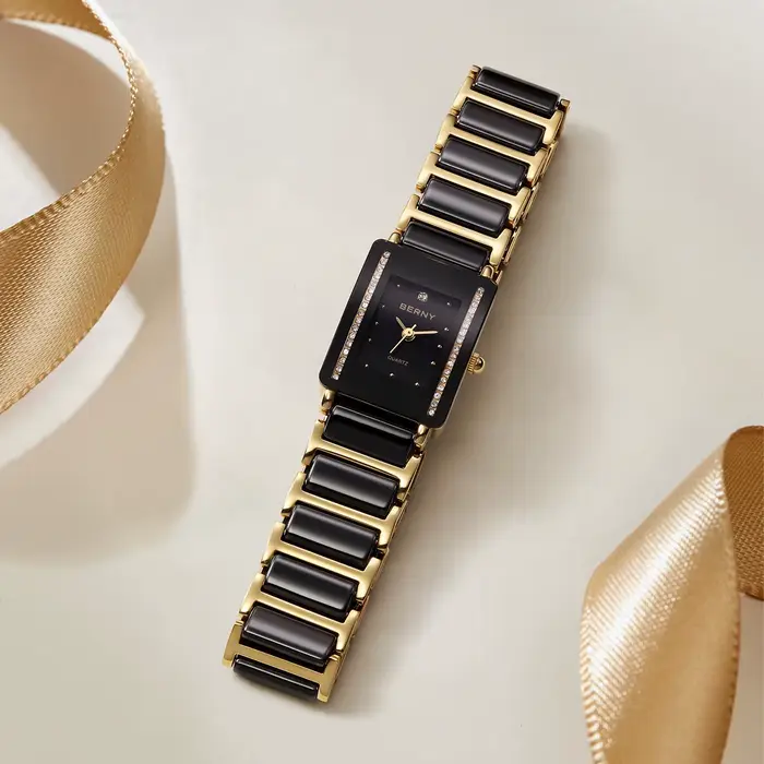 Montre Femme BERNY Céramique Quartz Design Original pour Occasions Spéciales Elégante et Polyvalente