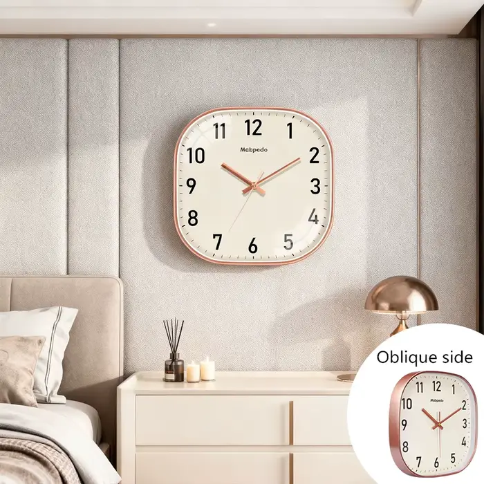 Horloge murale carrée en quartz de 8 pouces