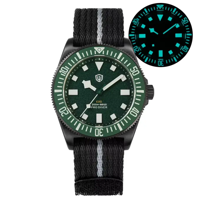 Watchdives EXD 40mm montre de plongée en titane VH31 balayage deuxième Movt saphir BGW9 Lume 200M WR lunette en céramique bracelet Interchangeable