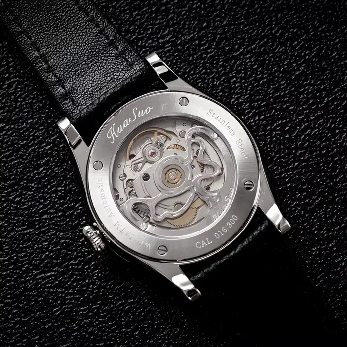 HUASUO 38mm cadran en laque fait à la main montres de luxe haut de gamme pour hommes mouvement automatique