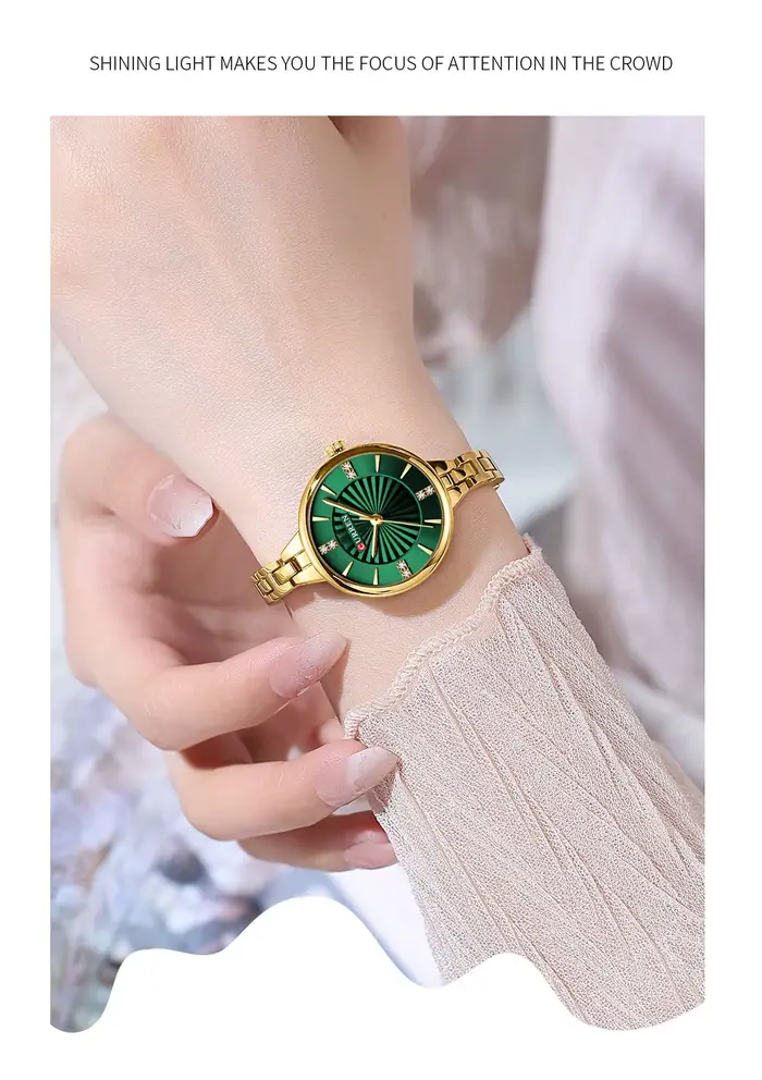 Montre Curren élégante en acier inoxydable pour femmes résistante à l'eau et sophistiquée pour toutes les occasions