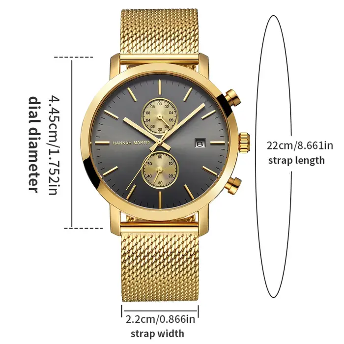 Montre pour hommes en acier inoxydable avec cadran multifonctionnel