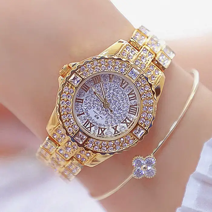Femmes montres diamant or montre dames