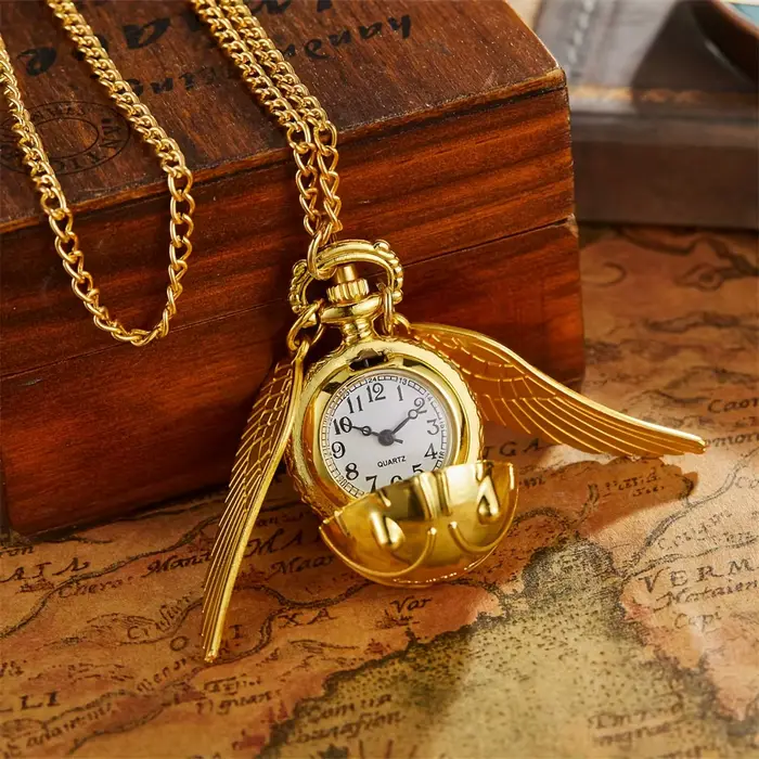 Montre de poche en quartz Golden Snitch avec lunette rotative pour hommes style fashion et casual occasions diverses