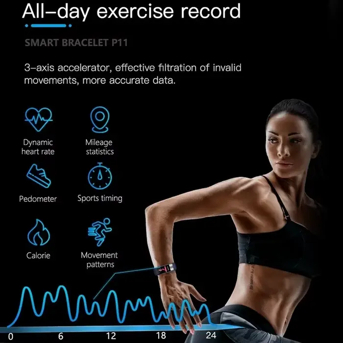 Montre connectée ECG + PPG pour hommes et femmes