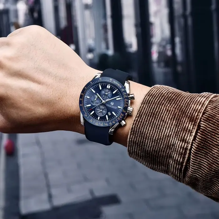 Montre sportive à quartz PAGRNE DESIGN PG 5140 résistante à l'eau pour hommes avec fonction chronométrage et cadran lumineux pour activités outdoor et urbaines