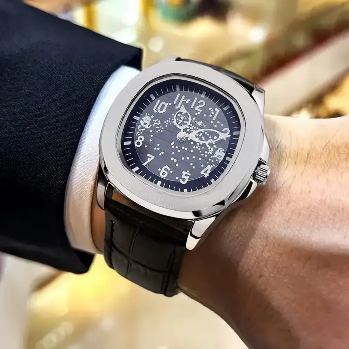 Nouvelle montre mécanique automatique pour homme avec bracelet en cuir de luxe