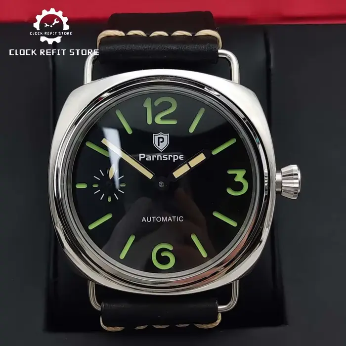 Parnsrpe-Montre vintage Rod pour homme, mouvement manuel, bracelet en cuir, cadrans lumineux, design
