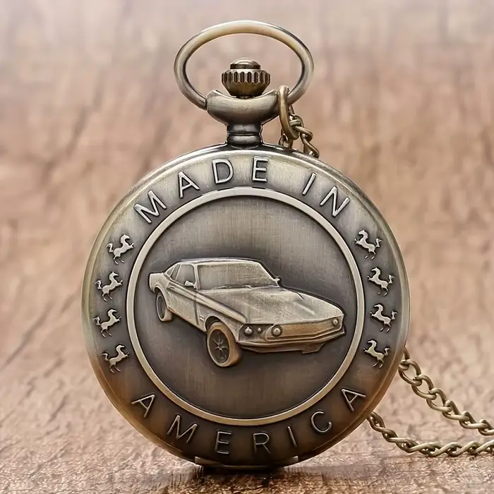 Montre de poche pour voiture Mustang en bronze – Cadeau d'anniversaire parfait pour les adolescents