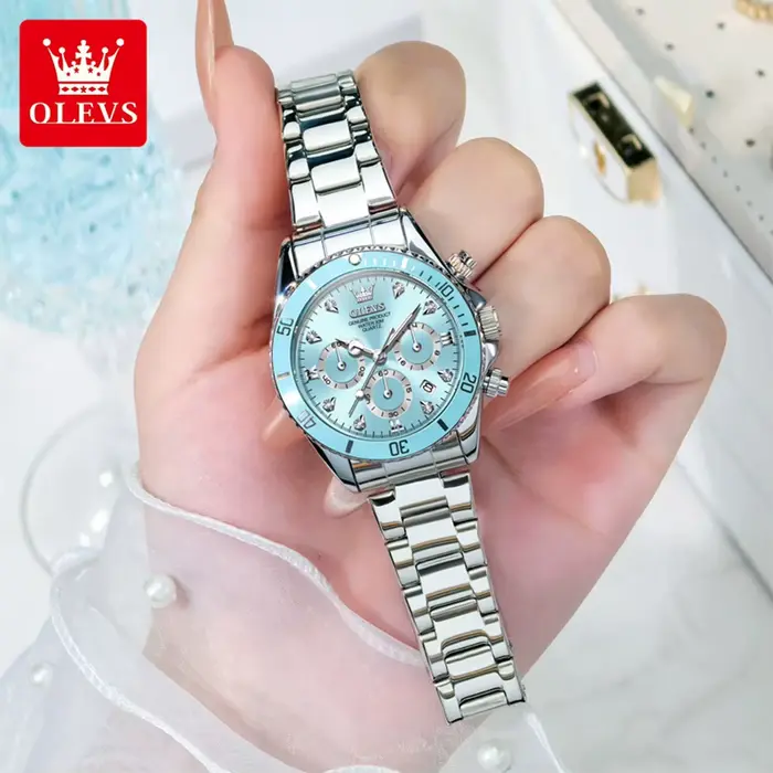 OLEVS chaud Original femmes montres élégant luxe montre à Quartz Zircon échelle étanche lumineux automatique Date dames