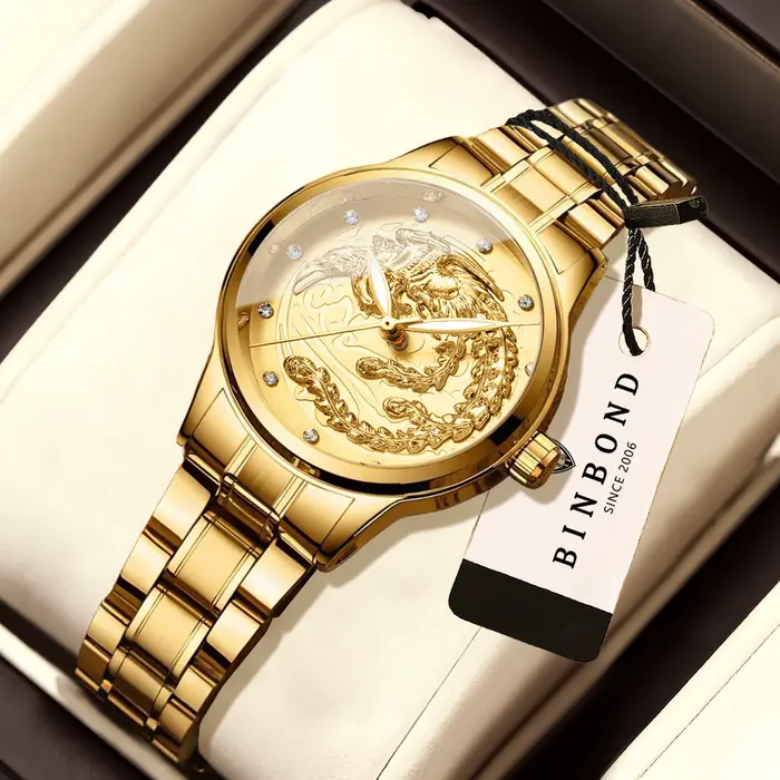 Montres à quartz durables vintage BINBOND Phoenix pour femmes
