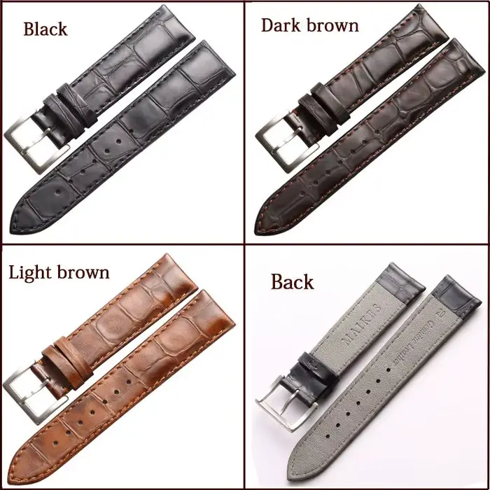 MAIKES haute qualité bracelet de montre en cuir véritable hommes et femmes 18mm 20mm 22mm